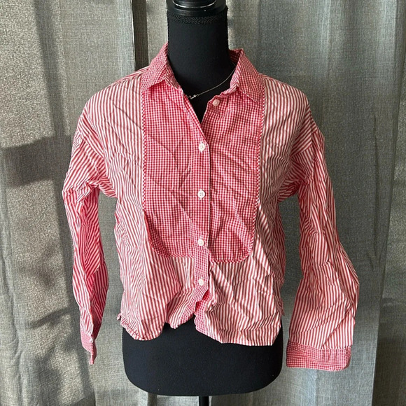 Pink J. Crew Sleep Button Up - Picture 1 of 4